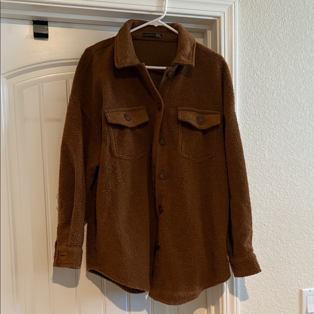 Black Tape_ Brown Shirt Jacket